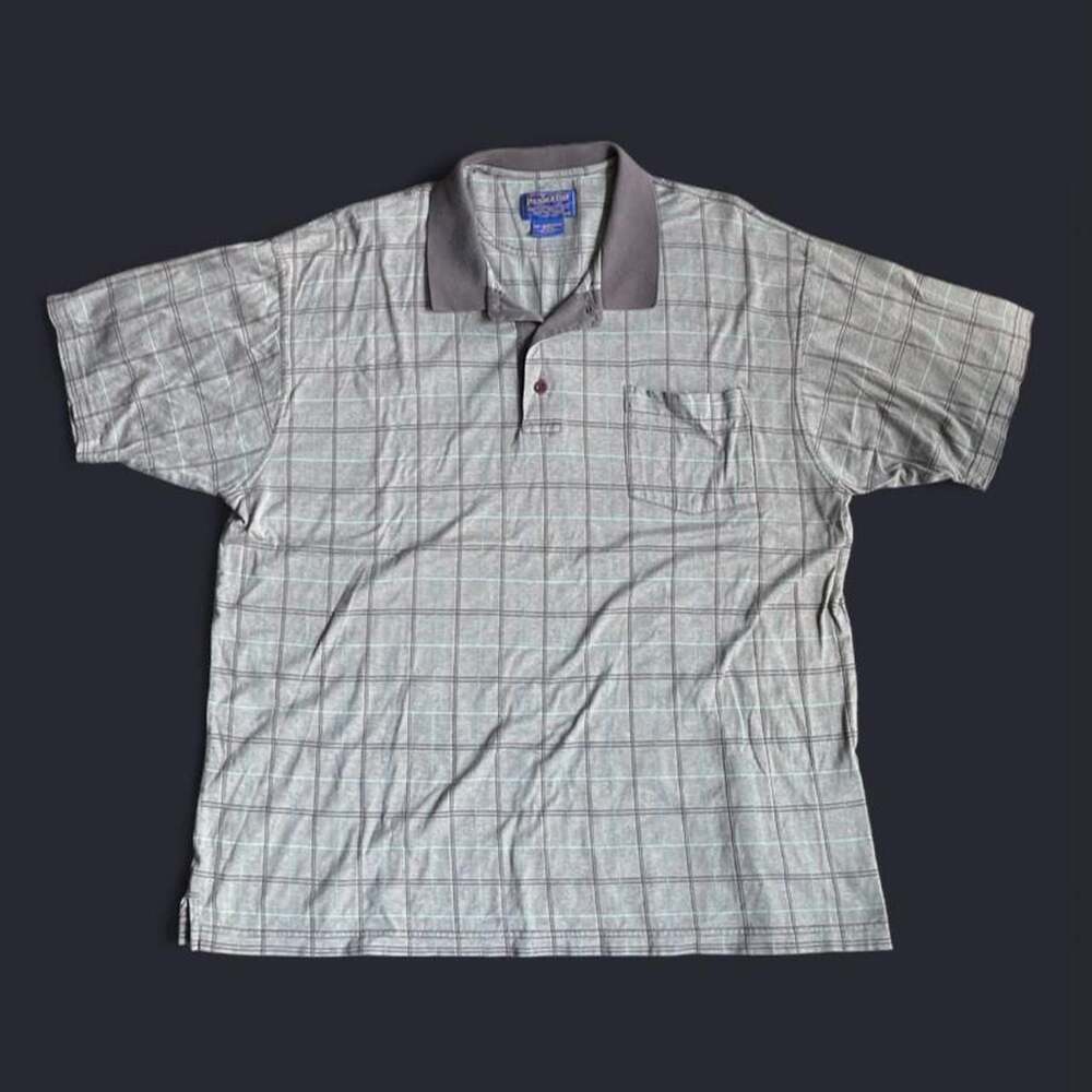 Vintage Pendleton Polo Men’s XL Plaid Striped Gray Shirt